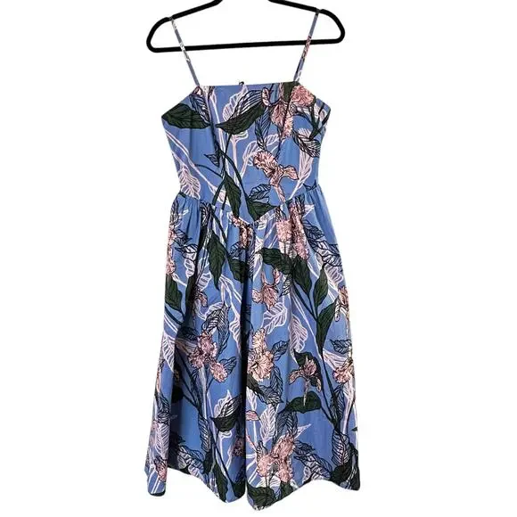 Anthropologie Hutch Sleeveless Drop-waist Midi Dress In Peri Inked Iris - Picture 3 of 7